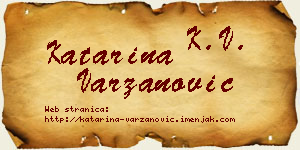 Katarina Varzanović vizit kartica